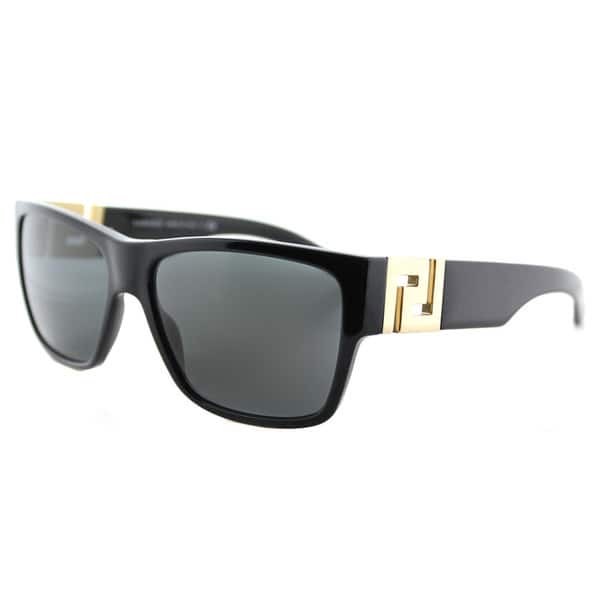 Versace Black Square Sunglasses with Grey Lenses