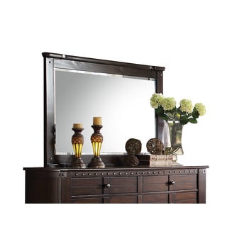 Acme Furniture Brooklyn Espresso Pinewood Beveled Mirror