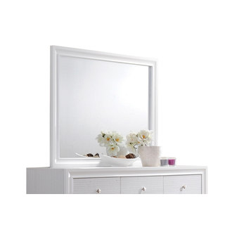 Acme Furniture Naima White Rubberwood Mirror