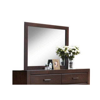Acme Furniture Oberreit Walnut-colored Beveled Mirror