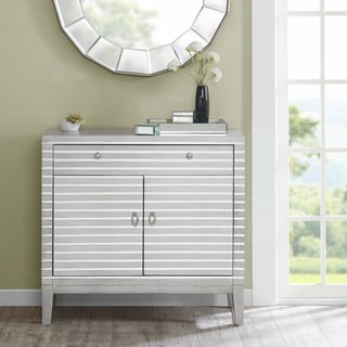 Madison Park Campbell Silver Mirror Stripe Accent Chest