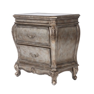 Acme Furniture Chantelle Wood 2-drawer Nightstand With Granite Top