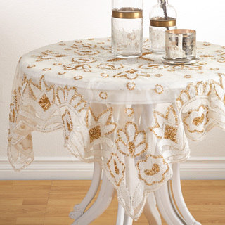 Hand Beaded Design Tablecloth
