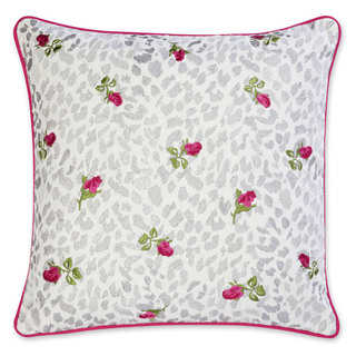 Betsey Johnson Polished Punk Leopard Floral Pillow