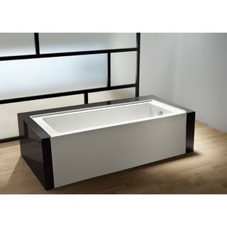 Contemporary 60-inches Drop-in Alcove Acrylic Bathtub