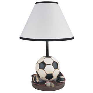 QMax Soccer Polyresin 15.75-inches High Table/Desk Lamp