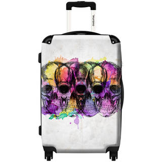 Murano Multi Skulls Fashion Hardside Aluminum/Polycarbonate/Nylon/Mesh 20-inch Carry-on Spinner Suitcase