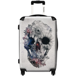 Murano Skull Floral Fashion Hardside Aluminum/Nylon/Mesh/Polycarbonate 20-inch Carry-on Spinner Suitcase