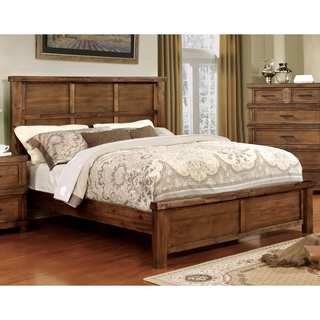 Furniture of America Stamson Rustic Antique Oak Wood Panel Bed