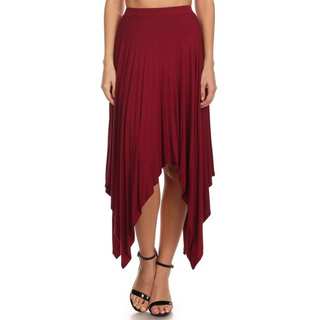 MOA Collection Women's Vintage Solid-color Rayon and Spandex Skirt