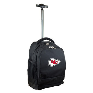 Denco Sports Mojo Kansas City Chiefs Black Nylon and Denim Premium Wheeled Backpack