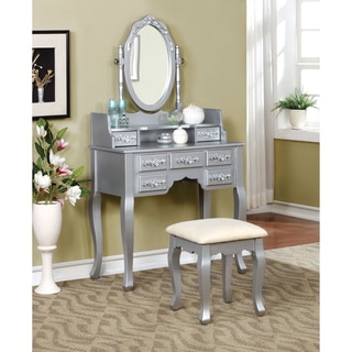Furniture of America Mayla Elegant Traditional 2-piece Vanity Table and Stool Set