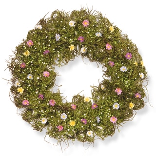 National Tree Company Spring Flower 19-inch Artificial Wreath
