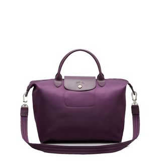 Longchamp Le Pliage Neo Bilberry Purple Canvas Tote Bag