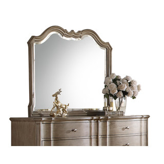 Acme Furniture Chelmsford Antique Taupe Beveled Mirror