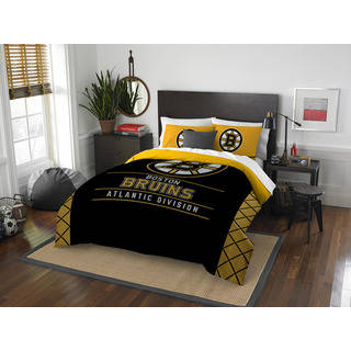 NHL 849 Bruins Draft Full/Queen 3-piece Comforter Set
