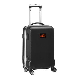 Denco Oklahoma State Black Plastic 20-inch Hardside Carry-on 8-wheel Spinner Suitcase