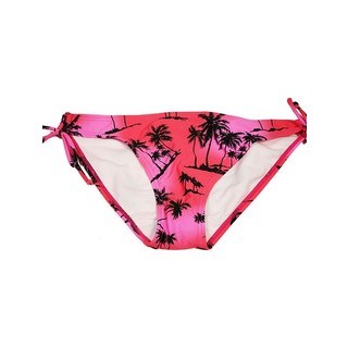 Pink/Black Lycra Palm Tree Key-hole Bikini Bottom