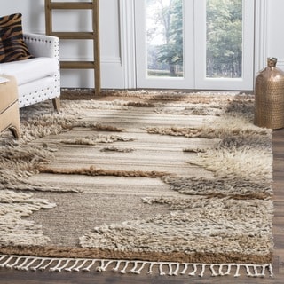 Safavieh Kenya Contemporary Hand-Knotted Grey/ Brown Wool Rug (6' x 9')