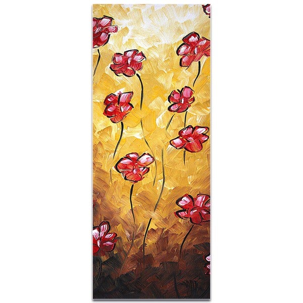 Megan Duncanson 'Floating Poppies' Impasto Flower Painting on Metal or Acrylic