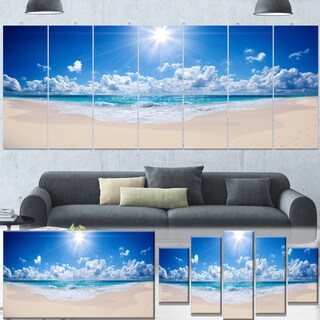 Designart 'Beautiful Tropical Beach Panorama' Modern Seashore Canvas Art