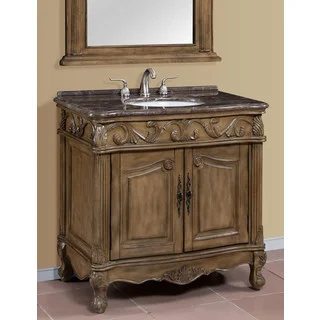 Regine Brown-Grey Marble Top 36-inch Single Bathroom Vanity