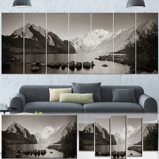 Designart 'Snow Mountain Lake Panorama' Large Landscape Canvas Art