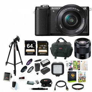 Sony Alpha a5000 Camera with E 50mm f/1.8 OSS Lens and Focus Accessory Bundle