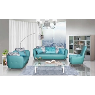 3-Piece Top Grain Leather Living Room Sofa, Loveseat and Chair Set