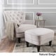 Tafton Tufted Fabric Club Chair with Ottoman by Christopher Knight Home - Thumbnail 1