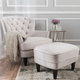 Tafton Tufted Fabric Club Chair with Ottoman by Christopher Knight Home - Thumbnail 0