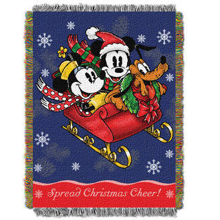 ENT 051 Mickey's Sleigh Ride Tapestry Throw