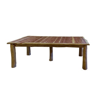 Red Cedar Log Traditional Extension Table with 4 Extending Leaves
