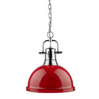 Golden Lighting Duncan Red Chrome Pendant With Chain