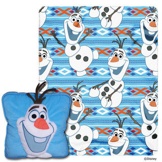 The Northwest Company All About Olaf Multicolor Polyester Pillow and Blanket Set