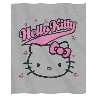 The Northwest Co ENT 099 Hello Kitty 'Varsity Kitty' Multicolor Cotton and Polyester Sweatshirt Throw