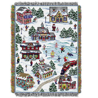 The Northwest Co ENT 051 Snowy Village Multicolor Polyester Tapestry