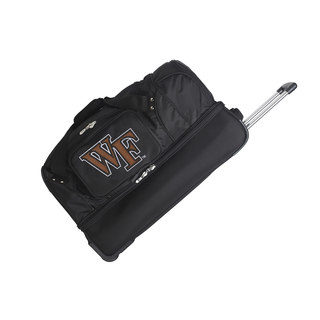 Denco Wake Forest Black Nylon 27-inch x 16-inch Drop Bottom Rolling Duffel Bag