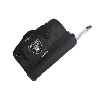 Denco Sports Oakland Raiders Black 27-inch Drop-bottom Rolling Duffel Bag