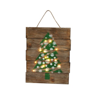 'Christmas Tree' LED-illuminated Wooden Indoor Sign