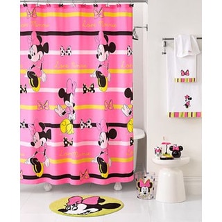 Disney Minnie Mouse Neon Fabric Shower Curtain
