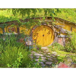 'Residence house in the Shire Hobbit from The Lord of the Rings - south New Zealand island 11x14 Photograph' Unframed Print