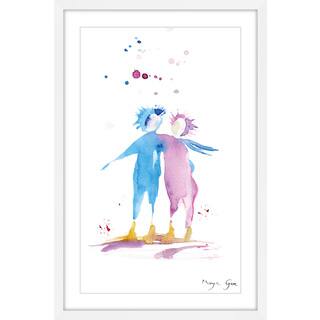 Marmont Hill - 'Couple Hug' by Maya Gur Framed Painting Print - Multi
