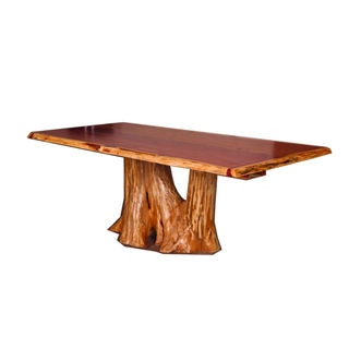 RUSTIC RED CEDAR LOG TREE STUMP / TRUNK DINING TABLE