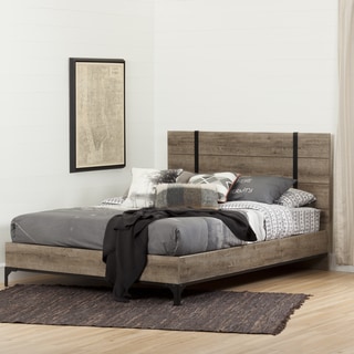 South Shore Valet Brown Wood 60-inch Queen Platform Bed with Headboard