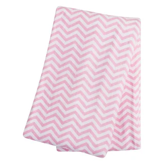 Trend Lab Girl's Pink Cotton Flannel Chevron Swaddle Blanket