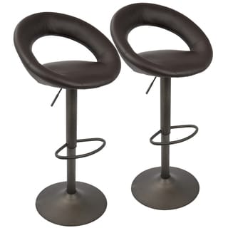 Metro Industrial Adjustable Barstool with Antique Frame -Set of 2