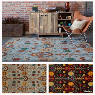 Artist's Loom Hand-Tufted Contemporary Ikat Pattern Rug (7'9"x10'6")