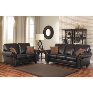 ABBYSON LIVING Braxton 2-piece Leather Sofa and Loveseat