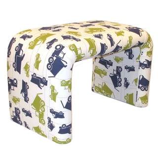 Dozydotes End of Bed Bench in Dump Truck Print Cotton